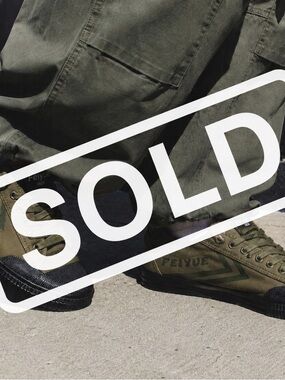 Feiyue Olive Green and Black Low-Top Canvas Sneakers